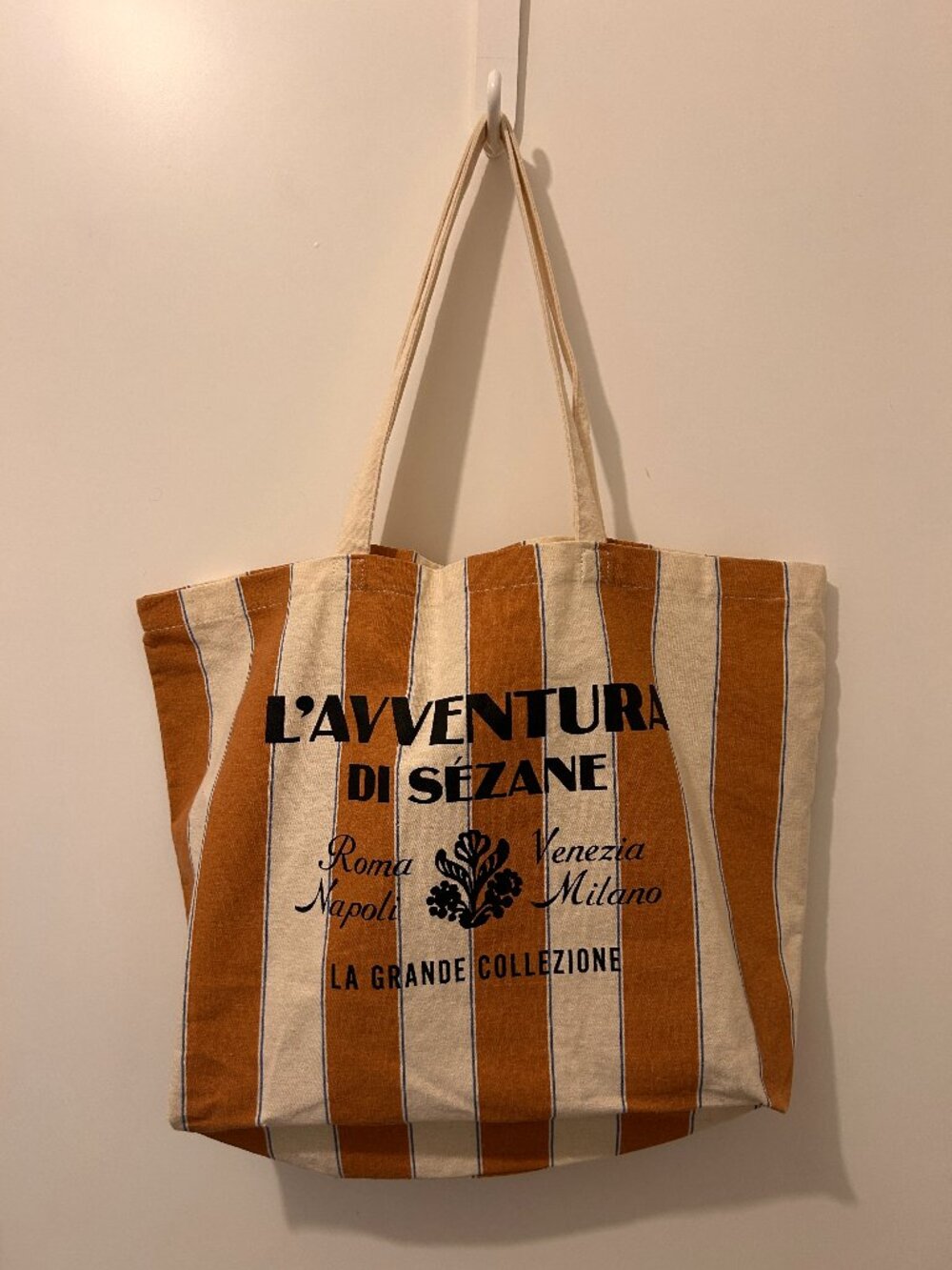 Sézane L’Aventura di Sézane Striped Canvas Tote Bag Italy